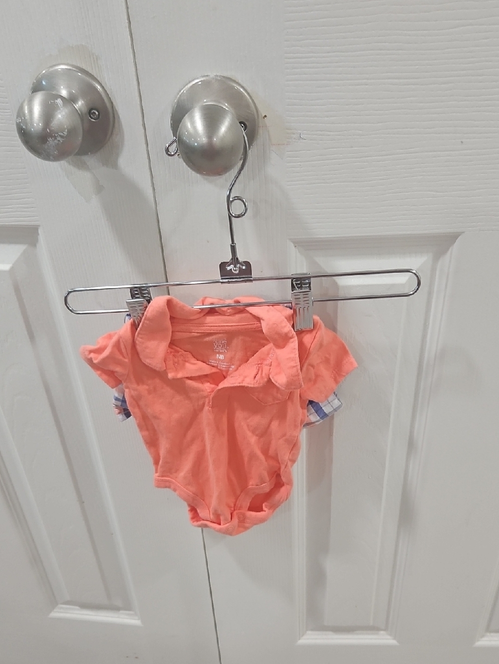 Coral Polo-Style Baby One-Piece
